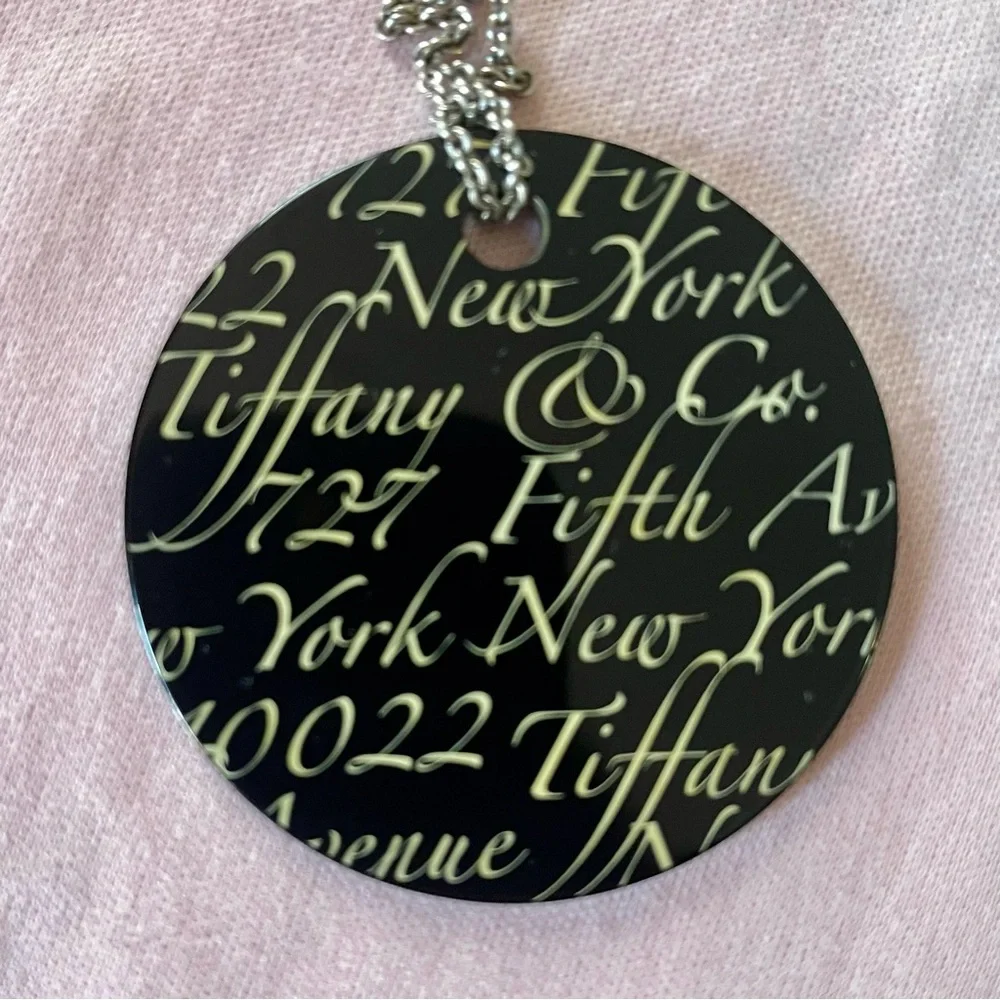 Tiffany & Co. Silver/ Onix  Pendant Necklace - Picture 2 of 6